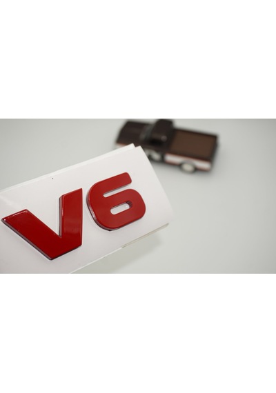 Dk Tuning V6 Bagaj Kırmızı Yazı Logo Amblem Bagaj Arma