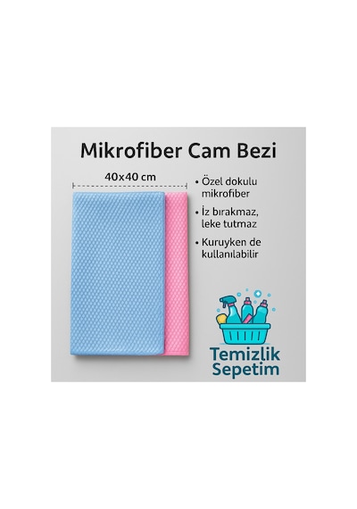Mikrofiber Cam Bezi 5 Adet 40x40 Cm İz Bırakmaz - Ultra Temiz Yüzeyler Diğer