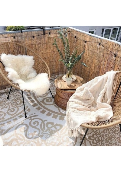 90 Cm X 7 Metre Kamış Hasır Çit - Balkon Demiri Örtüsü Ve Rüzgar Kesici Tam Ölçü