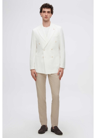 D's Damat Ds Damat Slim Fit Ekru Armürlü Kumaş Ceket 4hc04vh024882 Ekru