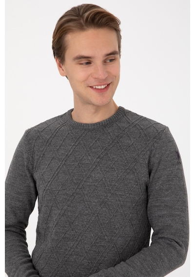 U.s. Polo Assn. Erkek Gri Melanj Kazak /triko 50314974-vr086 Grı Melanj