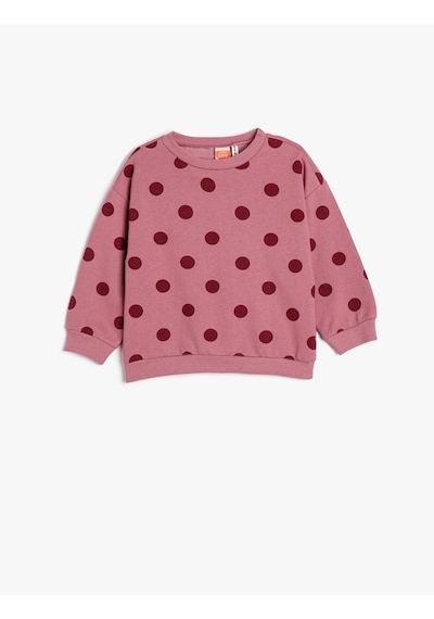 Koton Basic Sweatshirt Puantiyeli Bisiklet Yaka Uzun Kollu Pamuklu Pembe Desenli 4wmg10016ak Çok Renkli Koton Basic Sweatshirt Puantiyeli Bisiklet Yaka Uzun Kollu Pamuklu Pembe Desenli 4wmg10016ak Çok Renkli