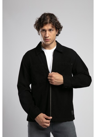 Lee Cooper Ander Erkek %100 Pamuk Dokuma Ceket Siyah-20387 Siyah
