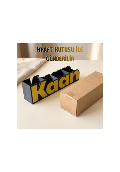 Siyah Silk Altın Kişiye Özel İsimli Kalemlik 3d Baskı Masa Üstü Düzenleyici Diğer