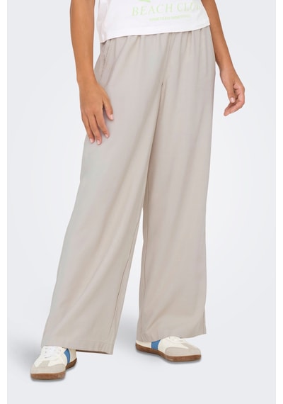 Only Onlaris Regular Fit Normal Bel Geniş Paça Pantolon Bayan Pantolon 15337956 Taş
