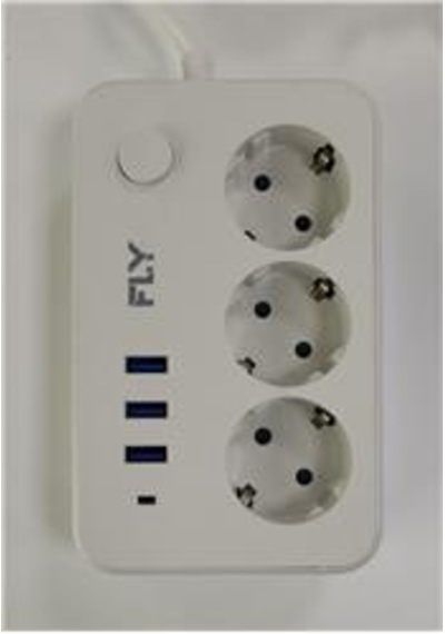 Fly 3406-01 3lü Anahtarlı 2.1a 3usb Şarj Çıkışı 2mt Anahtarlı Akım Korumalı Priz Çocuk Koruması