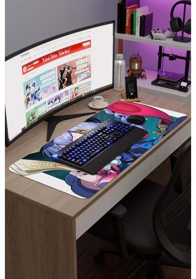 Qiqi Genshin Impact Anime Gacha V2 - 90x40 Xxl Gaming Mouse Pad Fare Altlığı