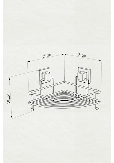 Geseus Yapışkanlı Askılı Tek Katlı Banyo Köşe Rafı Krom Ef250 Çok Renkli