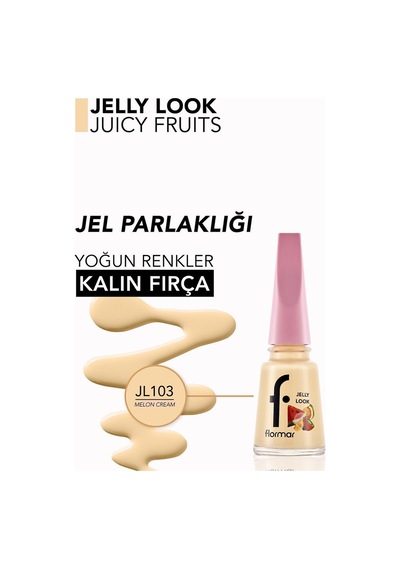 Flormar Juicy Fruits Jelly Look Yüksek Pigmentli & Parlak Bitişli Jel Görünümlü Oje Jl103 Melon Cream