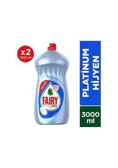 Fairy Platinum Hijyen Sıvı Bulaşık Deterjanı 2 x 1500 ML