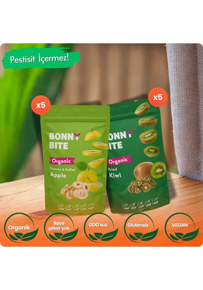 Organik Çıtır Elma & Kurutulmuş Kivi 10'lu Paketi Diğer