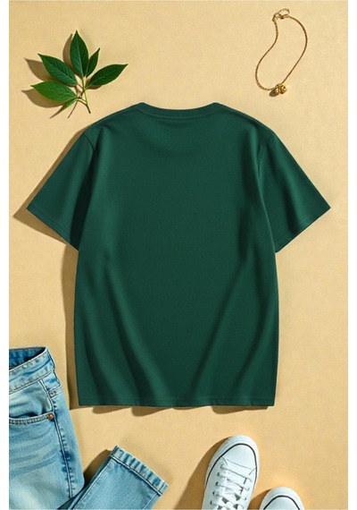 Uyguntarz Unisex Kalp Love Baskılı Tasarım Tshirt Yeşil