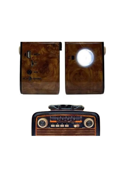 Nostalji Radyo Bluetooth Hoparlör Usb Sd Kart Girişli Led Fener Işıklı Taşınabilir Bataryalı Hoparlö