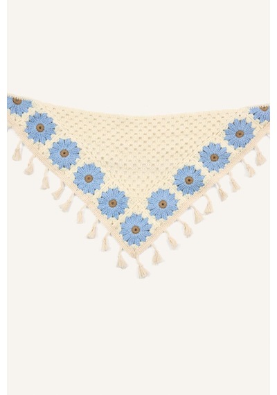 Defacto Kadın Çiçekli Tığ İşi Mavi Bandana H5493ax26smbe2 Mavi-be2
