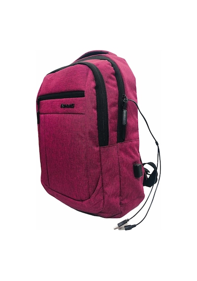 15.6" Usb Ve Kulaklık Girişli Bordo Laptop Notebook Sırt Çantası Usb Kablosu Hediyeli Kırmızı-448 Kırmızı