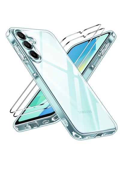Samsung Galaxy Uyumlu A16 Şeffaf Silikon Kılıf + 2 Adet Ekran Koruyu