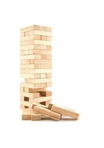 Büyük Boy Doğal Ahşap Denge Oyunu Jenga 54 Parça