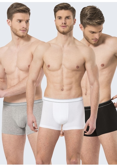 Türen 175 Erkek 3'Lü Boxer-Beyaz&Sıyah&Grı - 2Xl