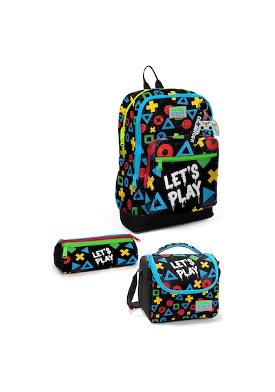 Coral High Kids Siyah Lets Play Desenli 3 Lü Okul Çanta Seti Set0133214