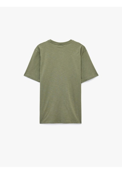 Koton Regular Fit Kısa Kollu Pamuklu Basic Bisiklet Yaka Tişört Yeşil 6sam10037mk
