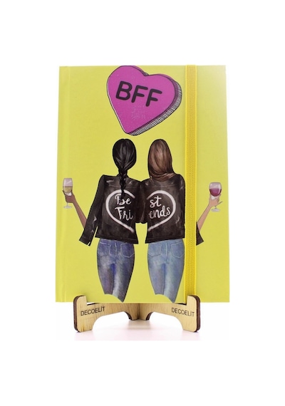 Lastikli Noktalı Sert Kapak Best Friend Defter