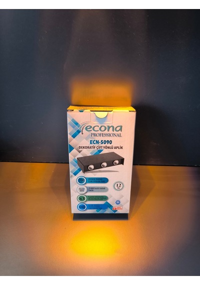 12 Watt Çift Yönlü, Amber Işık, Elektrikle Çalışır İç Ve Dış Mekan Aplik, 12 Watt Amber Işık Armatür Amber