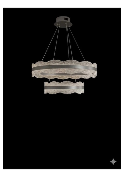 Bohem Aydınlatma Modern Dağ Modeli 40x60 3 Renk Led Kumandalı Salon Avizesi Beyaz Sarı Günışığı Krom