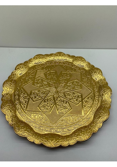 24cm Metal Tepsi Gümüş Ve Altın Renk 001