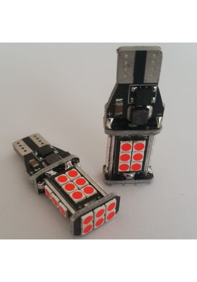 Zembil T15 Led W16W Tip Dipsiz 24 Ledli Ampul Kirmizi
