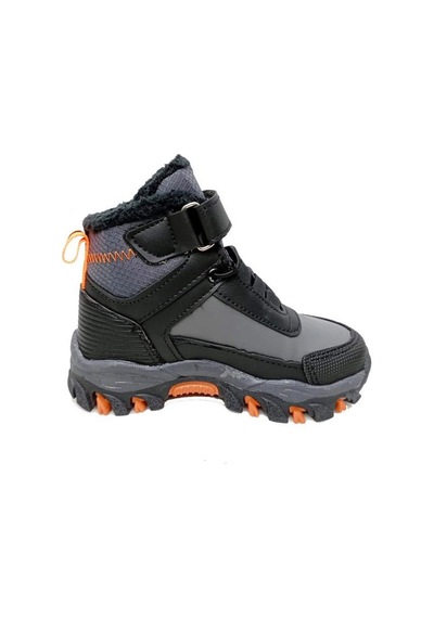 Callion 06p Deri Çocuk Sneakers Bot Füme Siyah Oranj Füme
