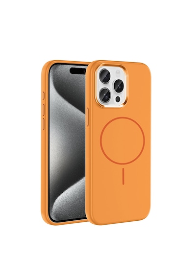 Apple, Uyumlu iPhone 15 Pro Max Kılıf M-safe Şarj Özellikli Metal Kamera Çerçeveli Zore Edi Silikon Kapak Turuncu Apple, Uyumlu iPhone 15 Pro Max Kılıf M-safe Şarj Özellikli Metal Kamera Çerçeveli Zore Edi Silikon Kapak Turuncu