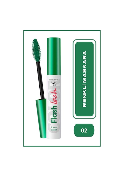 Golden Rose Suya Dayanıklı Hacim Veren Flash Lash Renkli Maskara 02 Forest Green