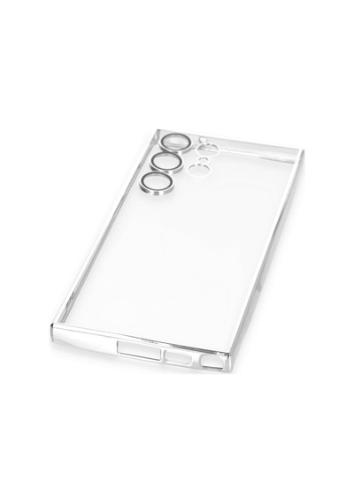 Samsung Galaxy S23 Ultra Uyumlu Kılıf Lensli Silikon - Gümüş
