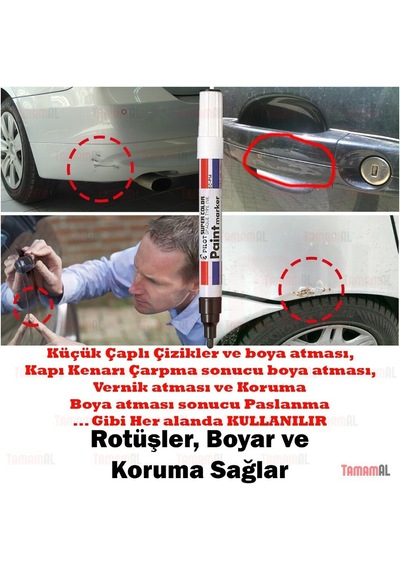 Marvy Araç Kaporta Rötuş Siyah Boya Kalemi (Çok Kaliteli) Japon