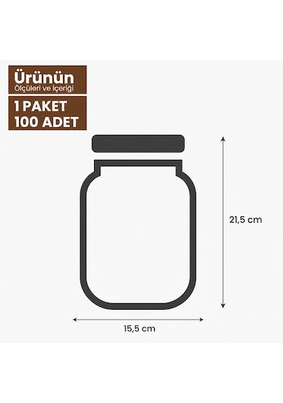 Bakır Desenli Kavanoz Görünümlü Saklama Poşeti 15x22 Cm - 700 Ml 100 Adet Şeffaf
