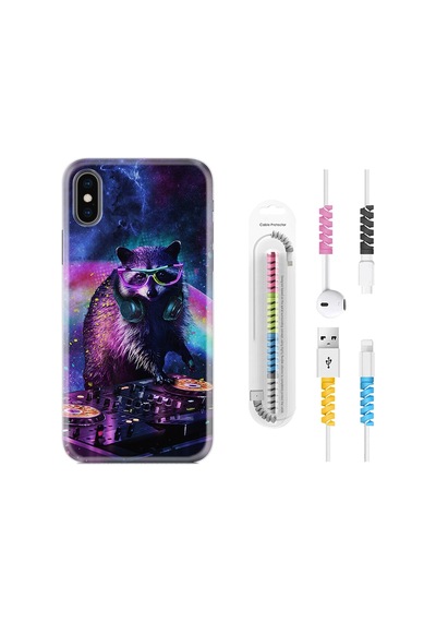 Apple Uyumlu iPhone XS Max Kılıf Kablo Koruyuculu Dj 1821