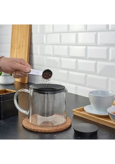 Sumuhome Rıklıg Pratik Cam Demlik 1.5 Lt Siyah - Şeffaf