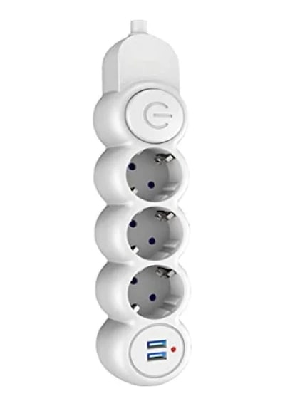 Çocuk Koruma Özellikli, Termal Akım Korumalı 3'lü Priz, 2xusb, 2m Kablo 0