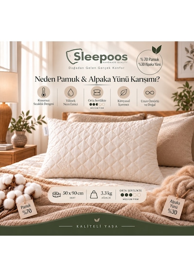 Sleepoos Pamuk & Alpaka Yastık