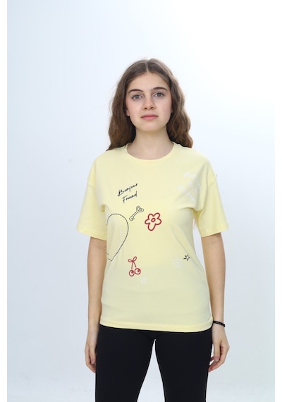Toontoy Kids Toontoy Kız Çocuk Bisiklet Yaka Düşük Omuz Kısa Kollu Kalp Nakışlı Baskılı Tişört 24969 Mavi Toontoy Kids Toontoy Kız Çocuk Bisiklet Yaka Düşük Omuz Kısa Kollu Kalp Nakışlı Baskılı Tişört 24969 Mavi