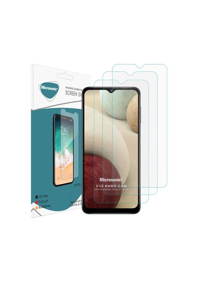 Microsonic Samsung Galaxy Uyumlu A02s Screen Protector Nano Glass Cam Ekran Koruyucu 3'lü Paket