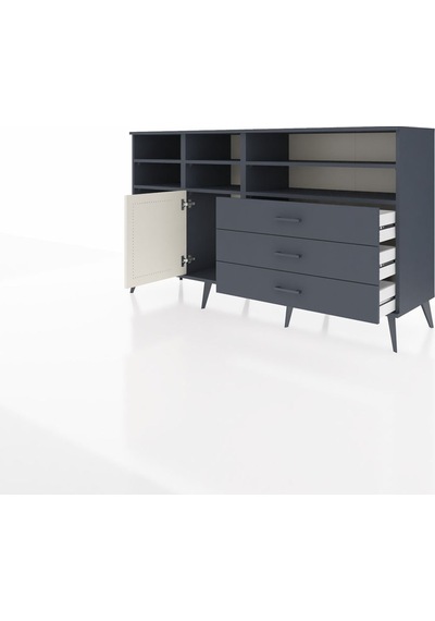 Hyperion Konsol 8 Raflı 3 Çekmeceli Tek Kapaklı 176x44x99 Antras Antrasit-aytaşı/antrasit Hyperion Konsol 8 Raflı 3 Çekmeceli Tek Kapaklı 176x44x99 Antras Antrasit-aytaşı/antrasit