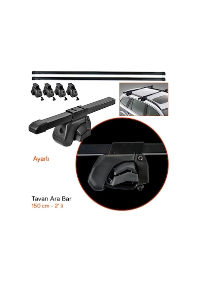 Carub 150 cm Ara Atkı Ayarlı Siyah 2 li BR0761022