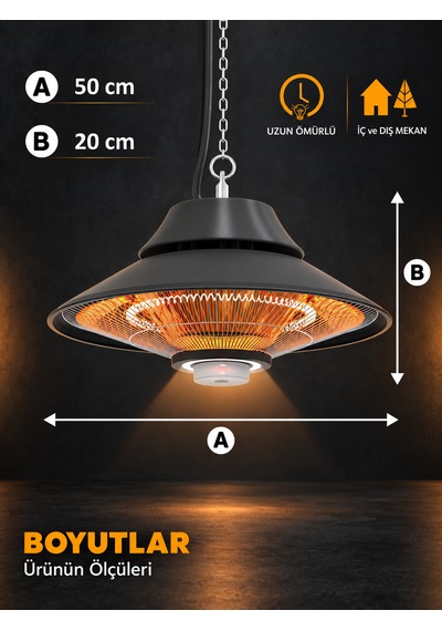 Elırg R.c 2000 Watt Işıklı Ve Kumandalı Karbon Infrared Soba