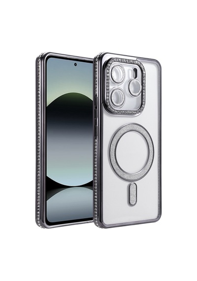 Xiaomi Redmi Note 14 4g Uyumlu Joke Simli Magneticsafe Kılıf - Siyah