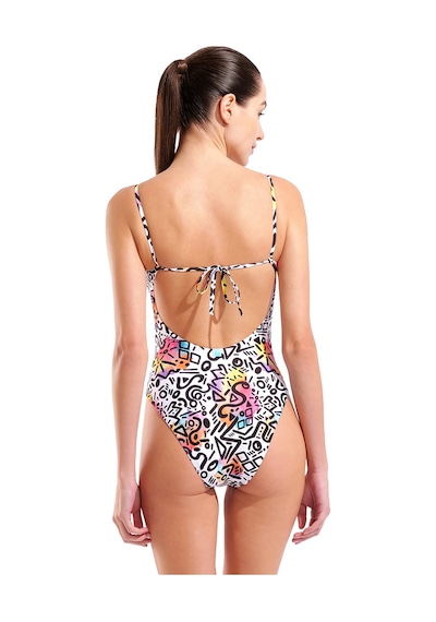 Arena Water Prints Swimsuit Kadın Çok Renkli Yüzücü Mayo 009398150 Beyaz