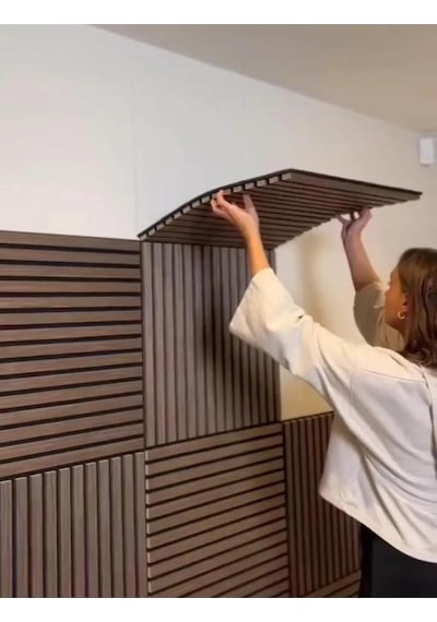 50x50cm 1 Adet Dekoratif Akustik Panel 3mm Keçe Ve 8mm Mdflam Salon Ofis Duvar Çıtası Paneli Kula