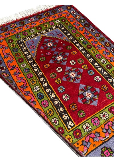 El Dokuma 1971 Koleksiyonluk 100x135 Kök Boya Selendi Halısı