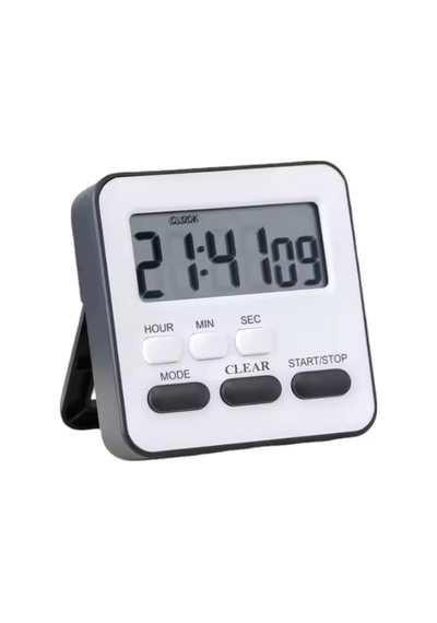 Alarmlı Dijital Öğrenci Sınav Kronometresi 24 Saat Geri Sayım Cihazı Saat - Alarm/kronometre Siyah-beyaz