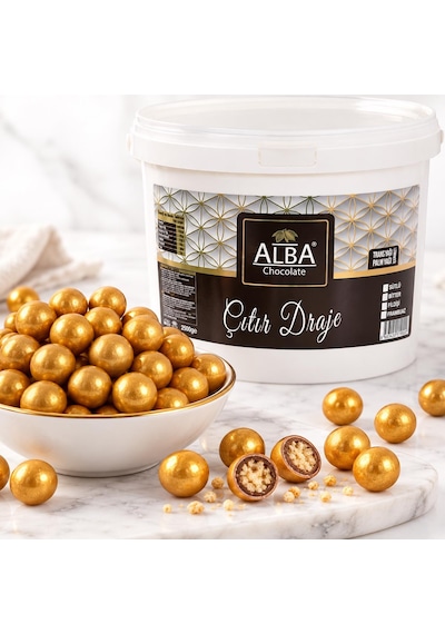 Alba Altın Çıtır Draje 2,5 Kg Pasta Ve Tatlı Süsleme Drajesi